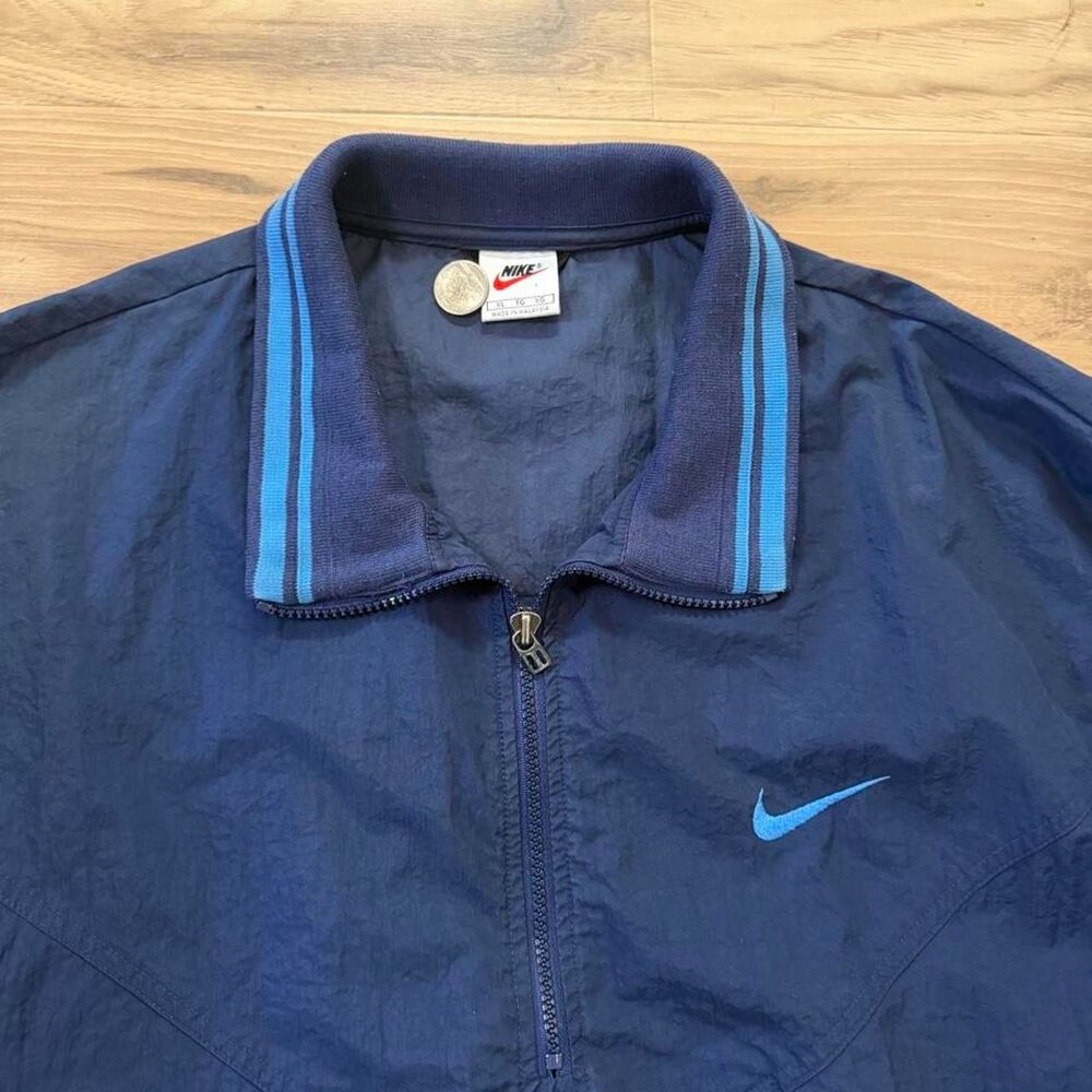 Vintage Rare 90s Nike blue windbreaker jacket XL Embroidered baggy Size XL